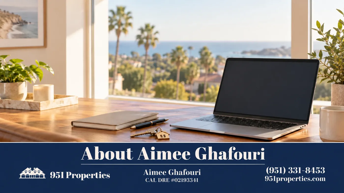 About Aimee Ghafouri – professional workspace illustration | 951 Properties