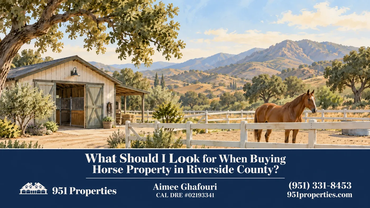 Equestrian setting – illustration for “What Should I Look for When Buying Horse Property in Riverside County?”