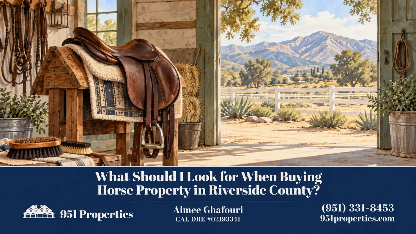 Equestrian detail – illustration for “What Should I Look for When Buying Horse Property in Riverside County?”