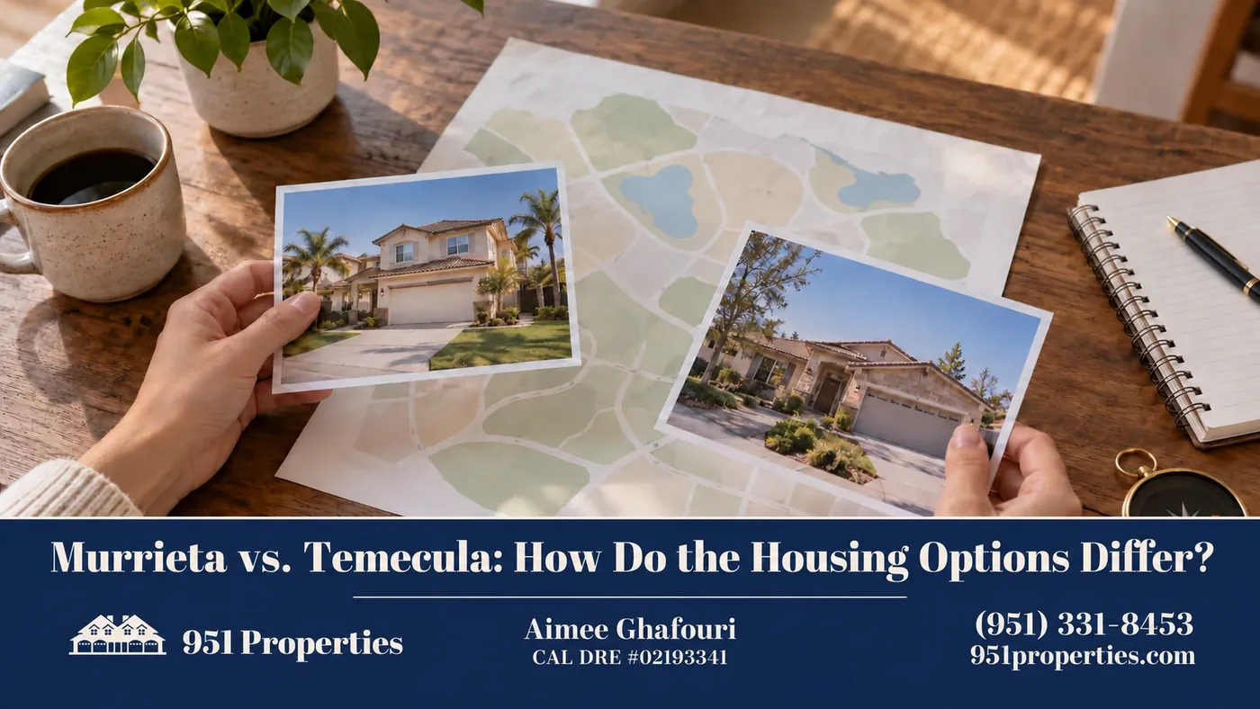 Comparing valley lifestyles – illustration for “Murrieta vs. Temecula: How Do the Housing Options Differ?”