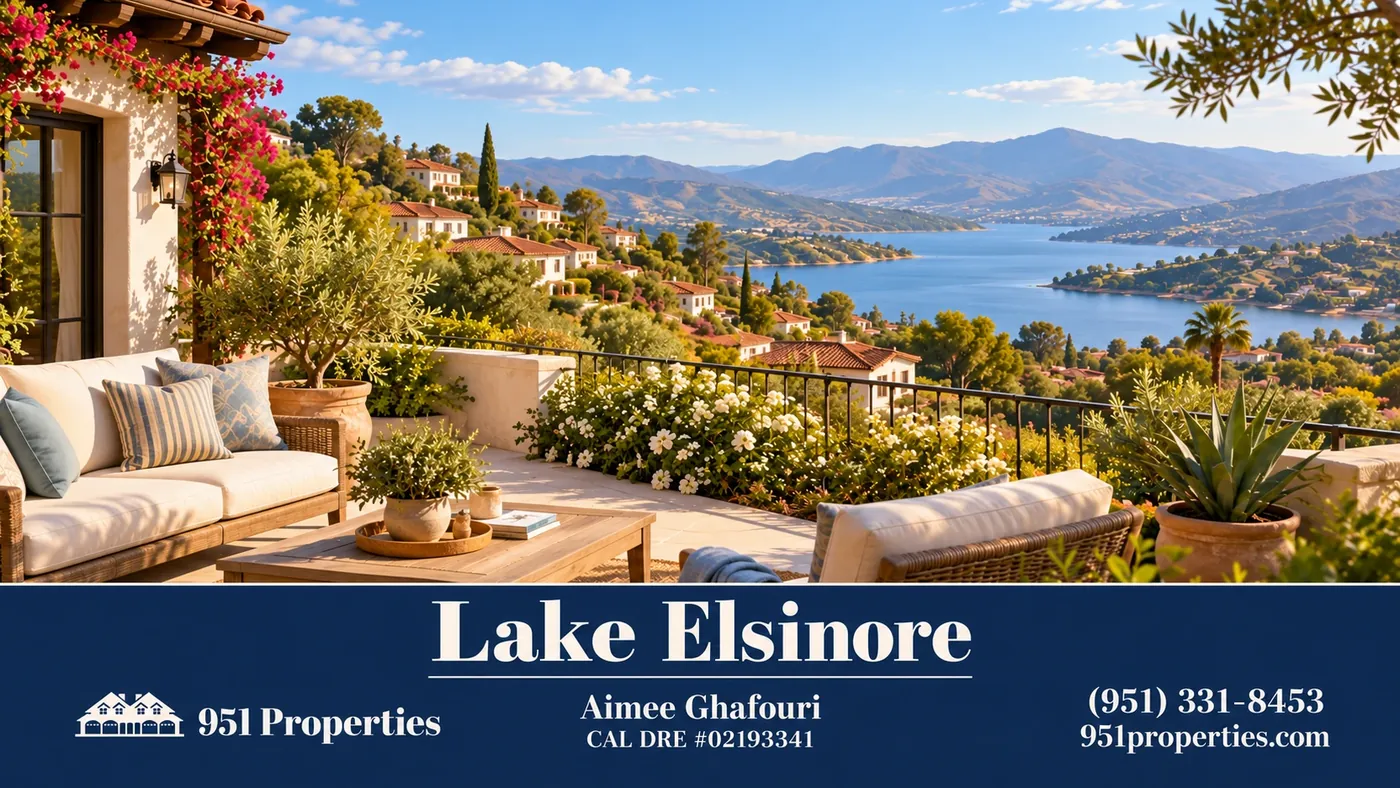 Lake Elsinore real estate – neighborhood lifestyle illustration | 951 Properties