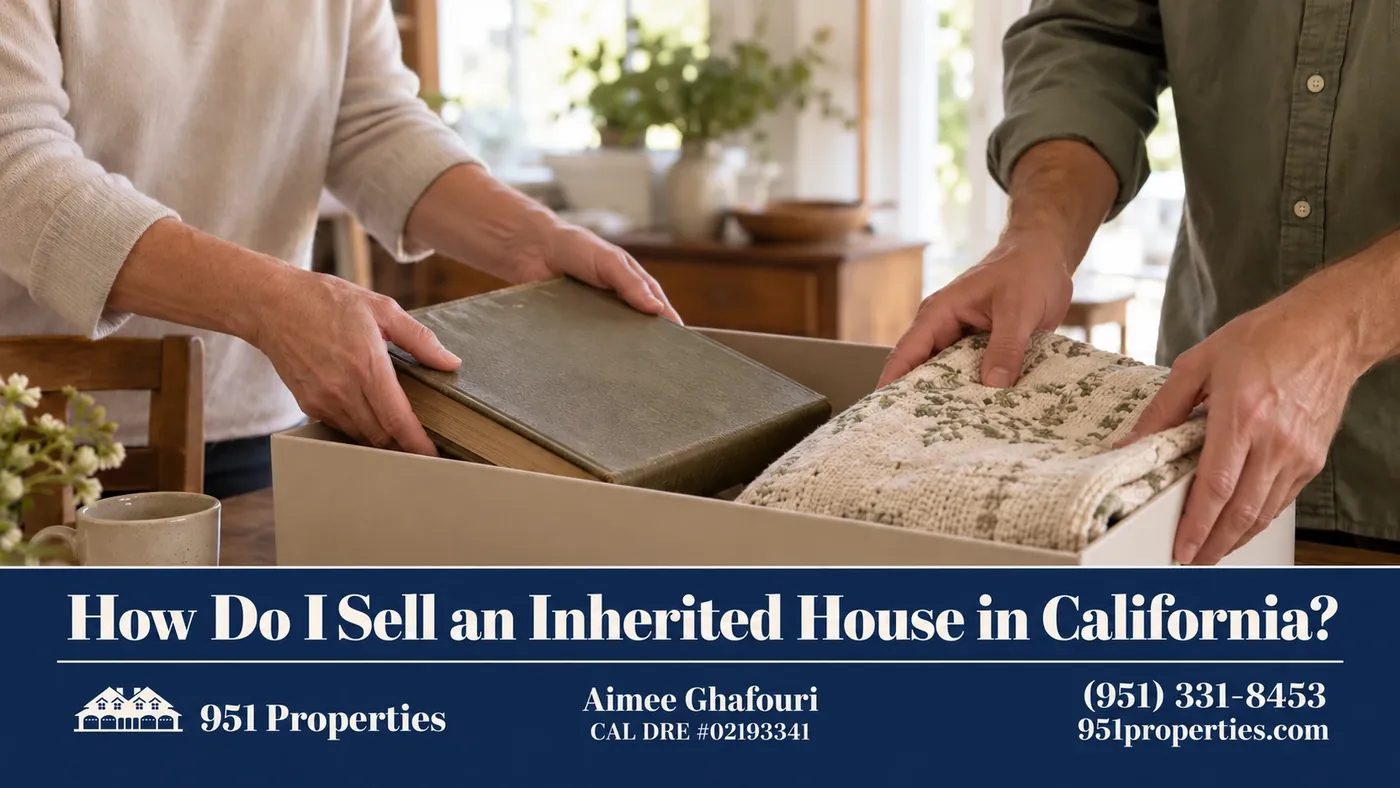 Sorting keepsakes – illustration for “How Do I Sell an Inherited House in California?”
